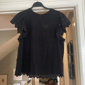 Black eyelet top with full eyelet back size small